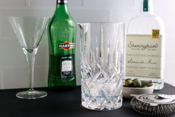 Recipe instruction photo: making a dry gin martini