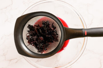 Recipe instruction photo: strain syrup